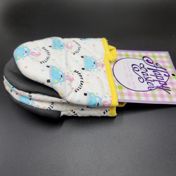 Easter Gnome Mitts 2 Pc Mini Neoprene Oven Happy Spring Truck Kitchen Linens - Picture 2 of 3